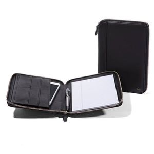 Leatherology Black Leather Zippered Portfolio *NWOT*